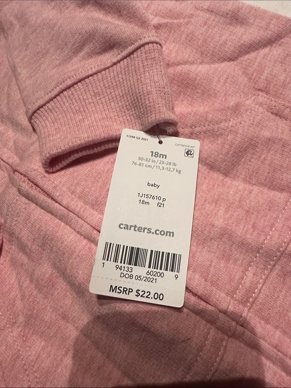 Carters soft pink